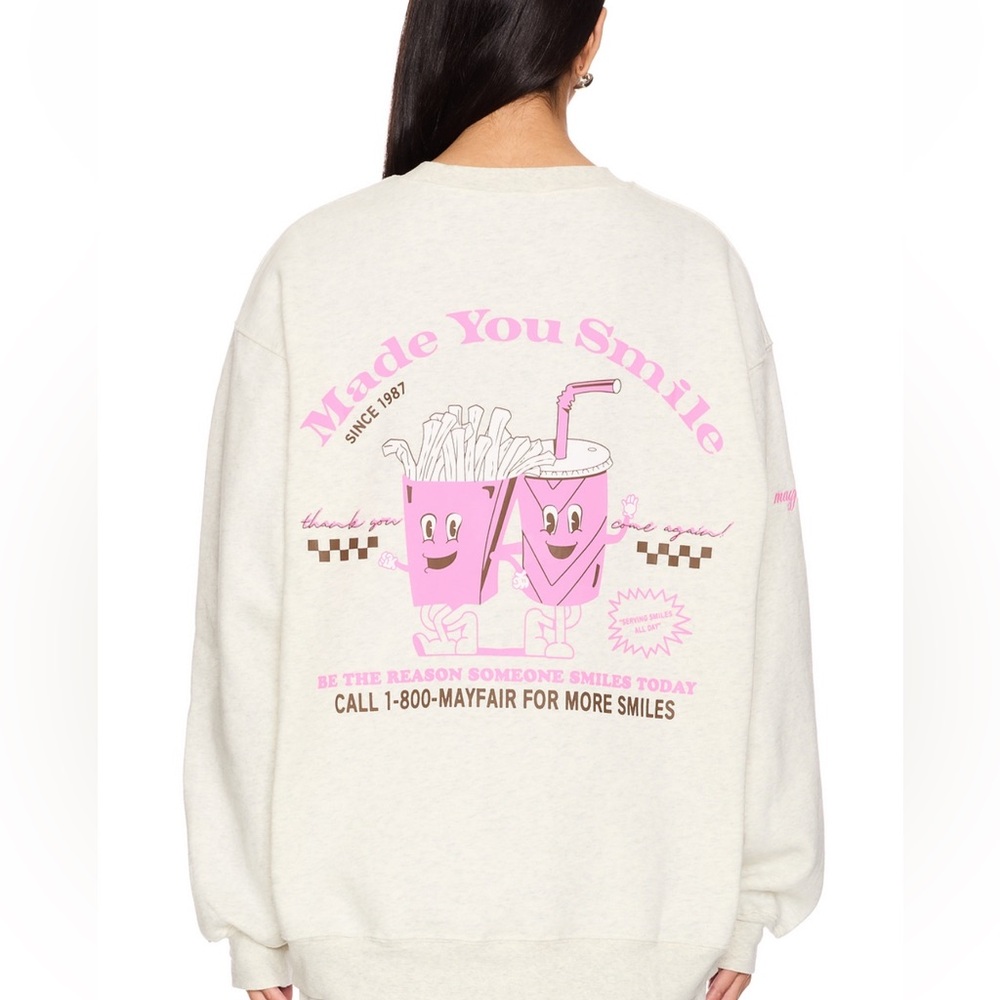 MAYFAIR GROUP made you smile sweatshirt NWT